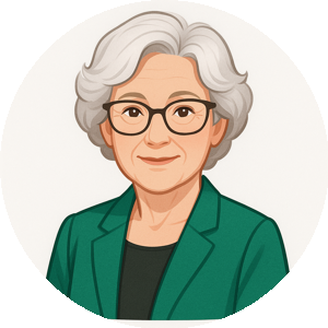 Oma Erla blickt freundlich zur Begrüßung