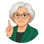 Oma Erla gibt einen hilfreichen Tipp und hebt den Zeigefinger