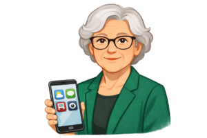 Oma Erla erklärt Apps installieren auf dem Smartphone