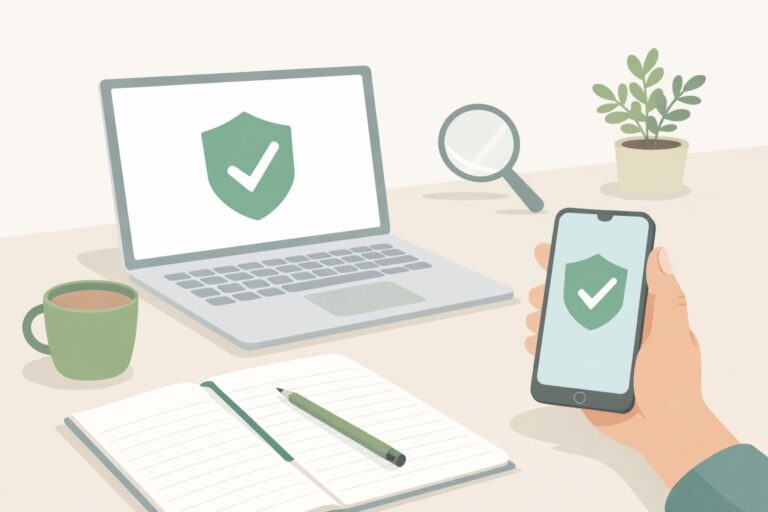 Ruhige Illustration zum Thema Sicherheit im Internet