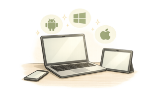 Laptop, Tablet und Smartphone auf einem Tisch – Geräte vergleichen und auswählen